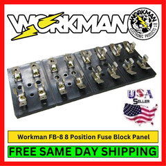 Workman FB-8 8 Position Fuse Block Panel for AGC Glass Fuses Car Truck Radio Kit