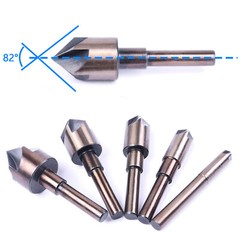 Pack 5 82 Degree 5 Flutes Countersink Drill Bit Set Chamfering Cutter Device