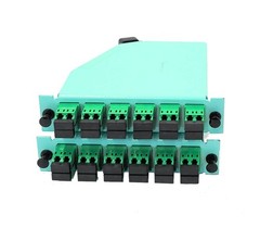 Lot 2 Tyco 1-1985096-2 MPO LC 12-Port 50/125 OM3 XG Fiber Cassette, Multi-Color