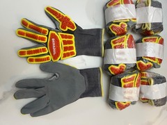 Impact Resistant Work Gloves Ormadus 6 Pairs Sandy Foam Nitrile Coated Sz Small