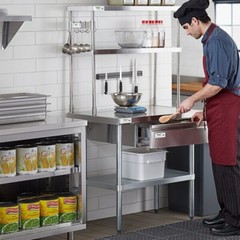 12″W x 36″D x 32″H Stainless Steel Double Deck Overshelf For Work Prep Tables