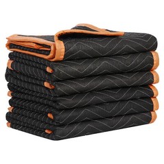 Heavy Duty 6 Pack Moving Blankets Quilted 40″ x 72″Shipping Furniture Pads Black