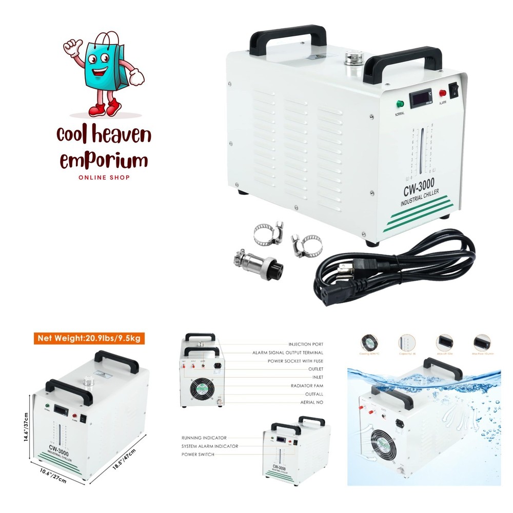 CW-3000 Water Chiller,8L Industrial Water Chiller,Thermolysis Type Water Cool…