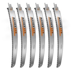 ALEXEX 6Pcs 12″ Japanese Teeth Reciprocating Saw Blades 12 Inch 6TPI, Silver