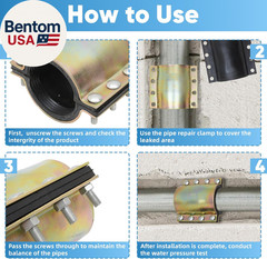 Water Pipe Repair Clamp for 4 Inch Leak Sealer Pipe, Emergency Pipe Repair Kit,
