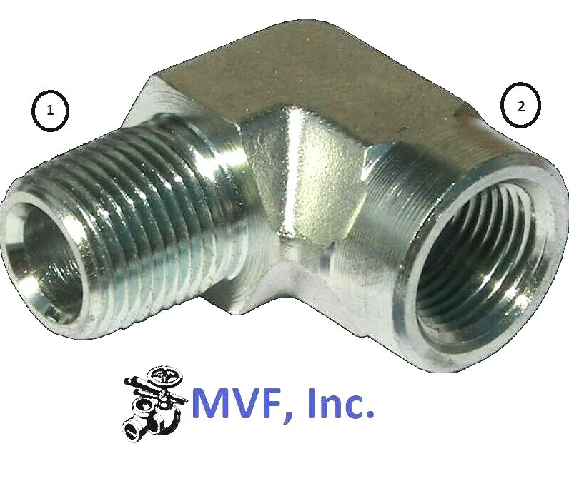 3/4″ Male NPTF x 3/4″ Female NPTF 90° Elbow Plated Steel Hydraulic <5502-12-12