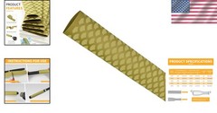 Waterproof Fish Scale Heat Shrink Tubing, 3.28ft Gold for Fishing Rods, Dia:30mm