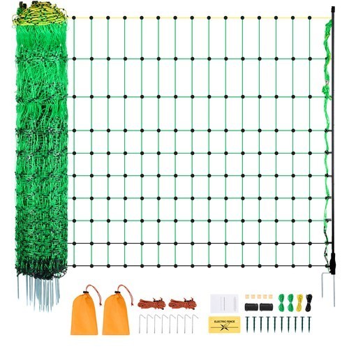 Electric Netting Fence Kit Sheep Fencing 42″H x 164’L with Posts Spikes
