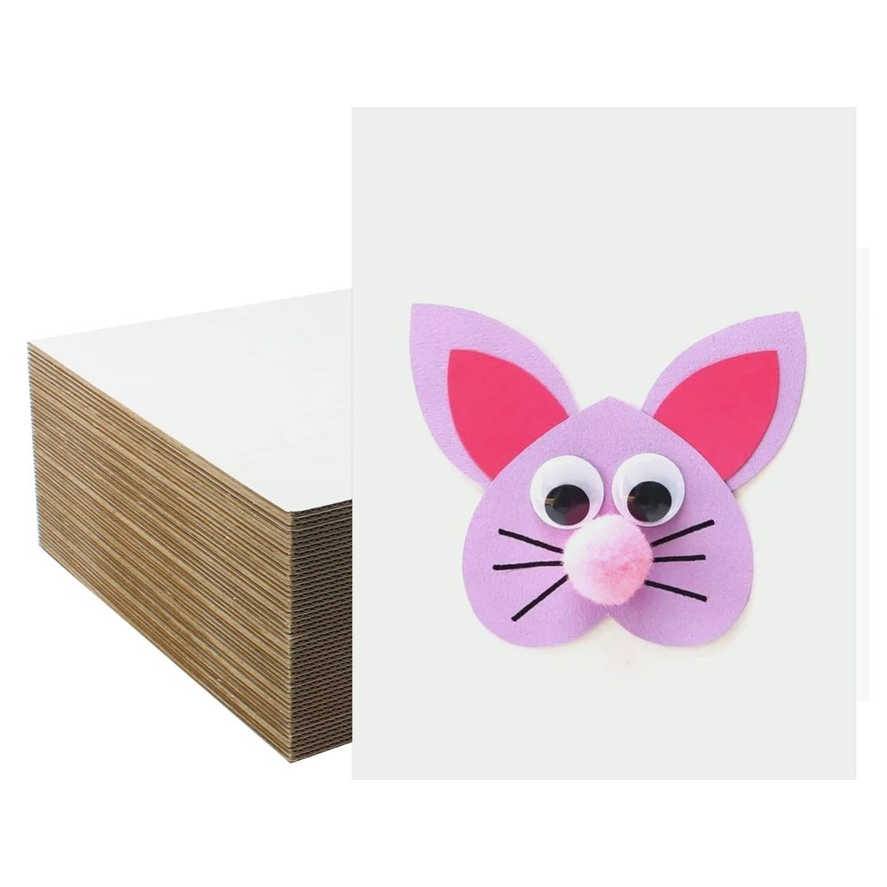50 Pack White Corrugated Cardboard Sheets 9×12 in Filler Insert Pads for Packing