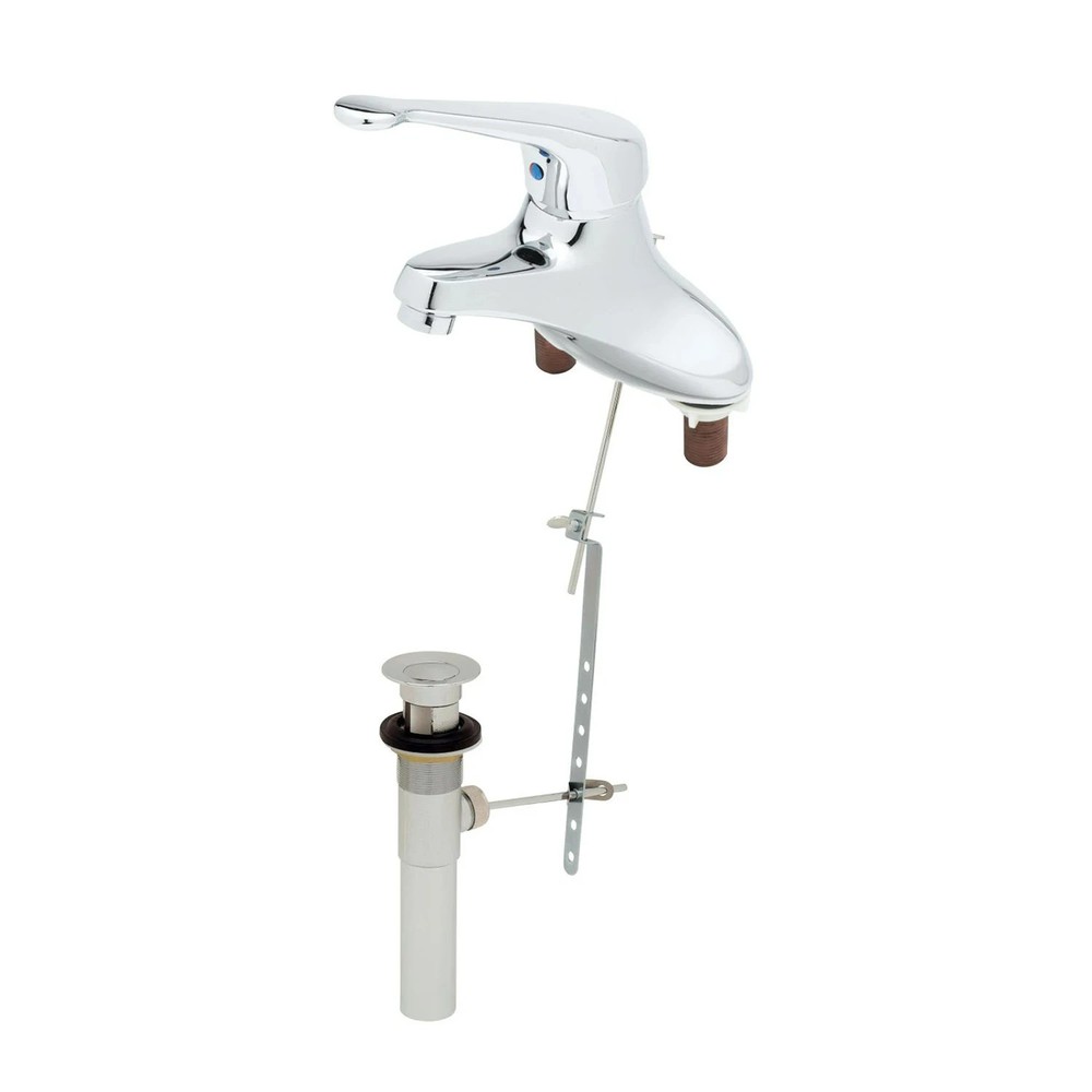 T&S Brass B-2710-LH 4″ Deck Mounted ADA Compliant Single Lever Faucet Chrome
