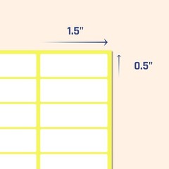 500 White File Folder Labels 1.5 x 0.5 inch Matte Self-Adhesive