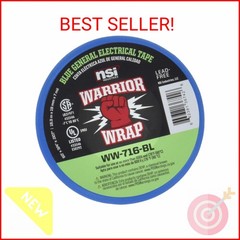 WarriorWrap General 3/4 in. x 60 ft. 7 mil Vinyl Electrical Tape, Blue