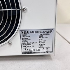 S&A Industrial CW-5200DG Industrial Water Chiller Laser Tube 1.62Kw Cooling Cap