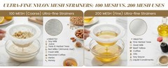 4 Pack Food-Grade Plastic Strainers, Filter Juice for Soybean Milk, Tea, Coffee,