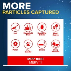 Filtrete 20x20x4 AC Furnace Air Filter, MPR 1000, MERV 11, 20x20x4, White