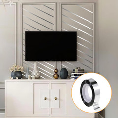 Metallic Mirror Tape Set, 6 Rolls Self-Adhesive Decorative Silver Tape