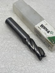 1/2” Hanita Widia Carbide End Mill, 3” OAL, .03 Radius, 3 Flute, Uncoated