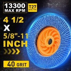 10 Pack 4-1/2″ x 5/8-11″ Zirconia Flap Discs 40 Grit Tool-Free for Angle Grinde