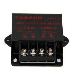 Power Converter DC 24V to DC 12V 5A 60W Voltage Regulator Step Down Buck Reducer