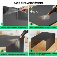 ABS Plastic Sheet 1/8 Inch Thick (3mm) – 12″ x 8″, Black Waterproof Rigid The…