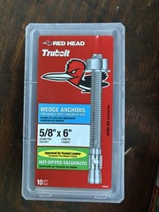 Red Head wedge anchors 5/8” X 6” 10 Pack