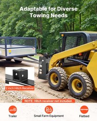VEVOR 45″ Skid Steer Pallet Frame with Hitch Receiver & Spear Sleeves 4000 lbs