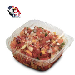 100 Pack-C57PST1 Clear 6″ Seal Hinged-Lid Plastic Containers For Food & Takeout