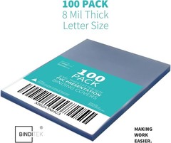 100 Pack 8mil PVC Clear Binding Presentation Covers, Letter Size, 8.5 x 11 In…