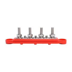 Red & Black 5/16″ 4 Stud Power Distribution Busbar Bus Bar With Cover Fast Ship