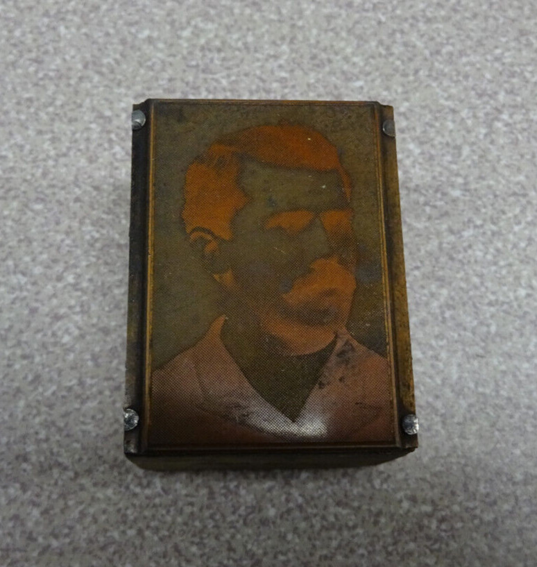 Braddock PA Lutheran Church Wood Copper Plate Photo Negative 1-1/2″ Vtg