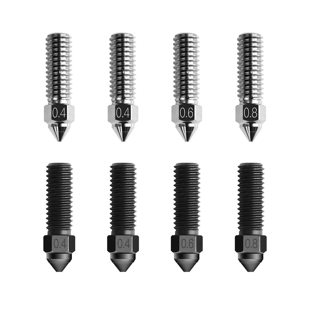 K1 Nozzle Kits 0.4Mm 0.6Mm 0.8Mm, 4Pcs Hardened Steel Nozzles & 4Pcs Copper Allo