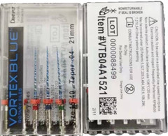 20pk 21mm .04 Asst Vortex Blue Rotary Files Dentsply Tulsa Dental Root 15-40