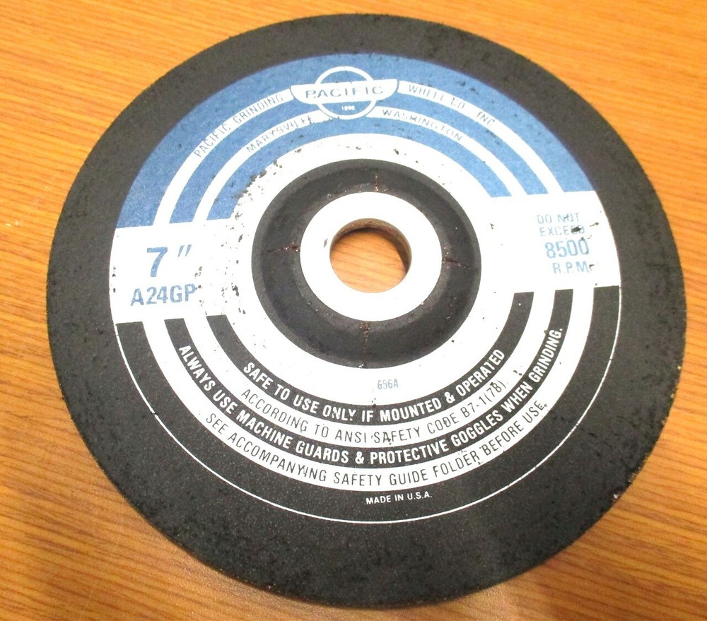 Pacific 7″ x 1/4″ x 7/8″ 24 Grit 8500 RPM Aluminum Oxide Grinding Wheel – 2 QTY