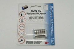 10 pcs 1 pack ECLIPSE Magnets N703-RB Neodymium Disc Magnet 10mm D x 5mm H