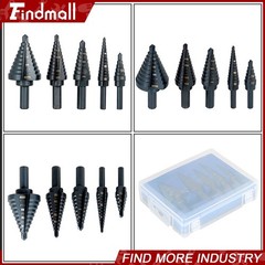 Findmall 5 Pack Oxide M2 Multiple Hole 50 Sizes 1/8- 1-3/8″ HSS Step Drill Bit
