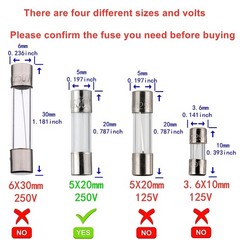 BOJACK 5x20mm 15A 15amp 250V 0.2×0.78 Inch F15AL250V Fast-Blow Glass