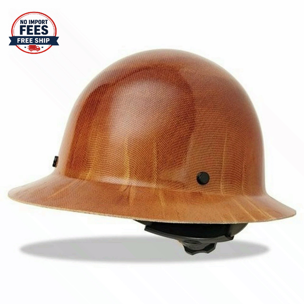 NEW MSA 475407 TAN Skullgard Full Brim Hard Hat W/Fast Track Ratchet Suspension