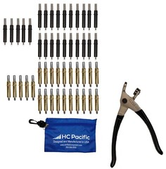 25 each C5/32 & C3/16 Cleco Fasteners (Made in USA) w/ Pliers