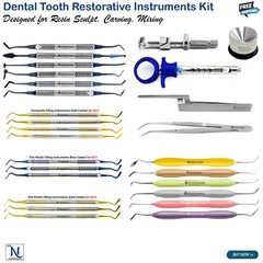 Tooth Restorative Composite Placing Resin Sculp Carvers Pluggers Mixing Spatulas