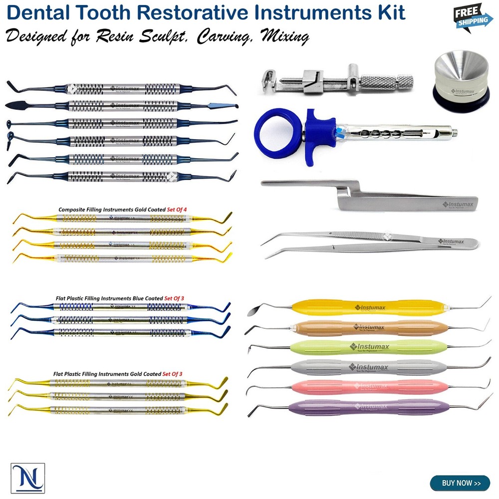 Tooth Restorative Composite Resin Placing Carvers Mixing Spatulas Pluggers