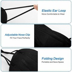 10 Pcs KN95 Black Face Mask 5 Layer Respirator Protective Breathable BFE 95%
