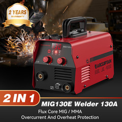 ARCCAPTAIN 2 in 1 MIG Welder 130A Flux Core MIG/MMA Welding Machine Gasless 2026