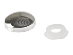 Plastic Screw Cover CHROME 2 Piece Dome Cap Washer Decorative Furniture x 10