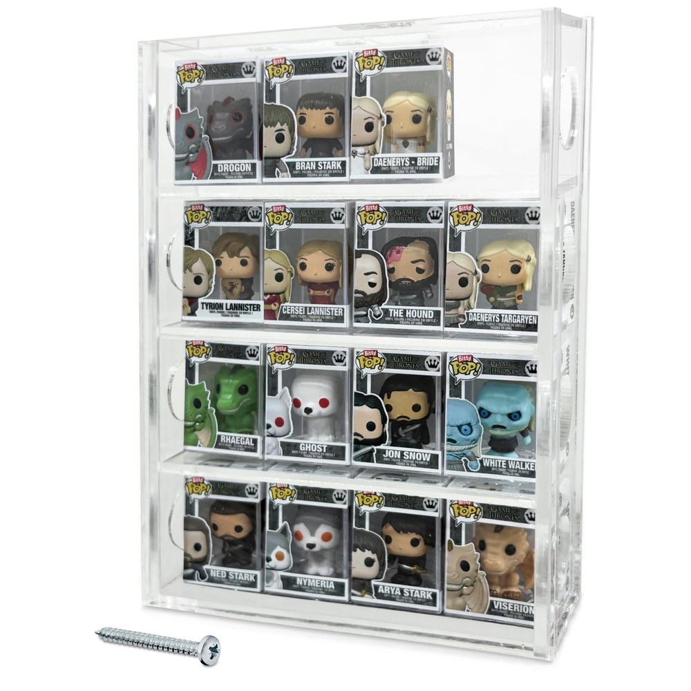 Acrylic Display Case Compatible with Funko Bitty Pop – Clear Tiered Stand