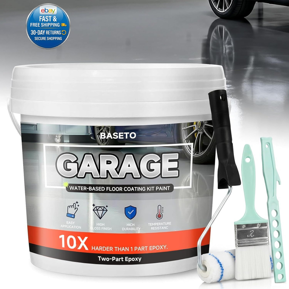 Garage Floor Epoxy Kit, 2K Paint 70 Fl Oz (Pack of 1), Light Gray
