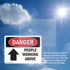 (2 Pack) People Working Above OSHA Danger Sign Decal Metal Plastic