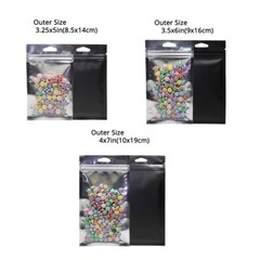 Multi-Size Glossy Clear Front Matte Color Back Foil Zip Lock Bag w/ Hang Hole M