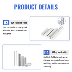 90 PCS Stainless Steel Dowel Pins Assortment Kit M6 M8 M10 Shelf Pegs
