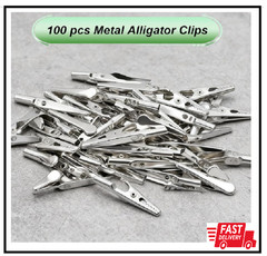 100 Pcs Metal Alligator Clips 52 Mm for Household Soldering and Electrical Test