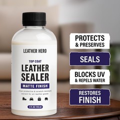 Leather Sealant & Protective Finish for Dye, Paint, Car Seats, Shoes – 4oz